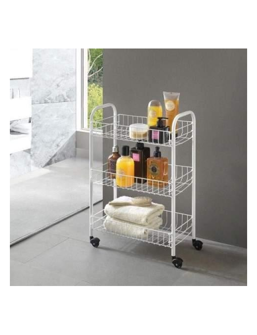 WHITE SHELF 3 TIERS SIENA 41x23x60 CENTIMETERS