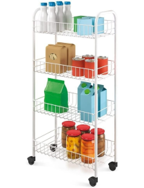 BIANCO SCAFFALE 4 PIANI PISA 41x23x84 CENTIMETRI