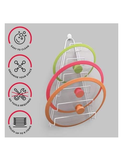 WHITE 6-TIER LIDS HOLDER KIWI