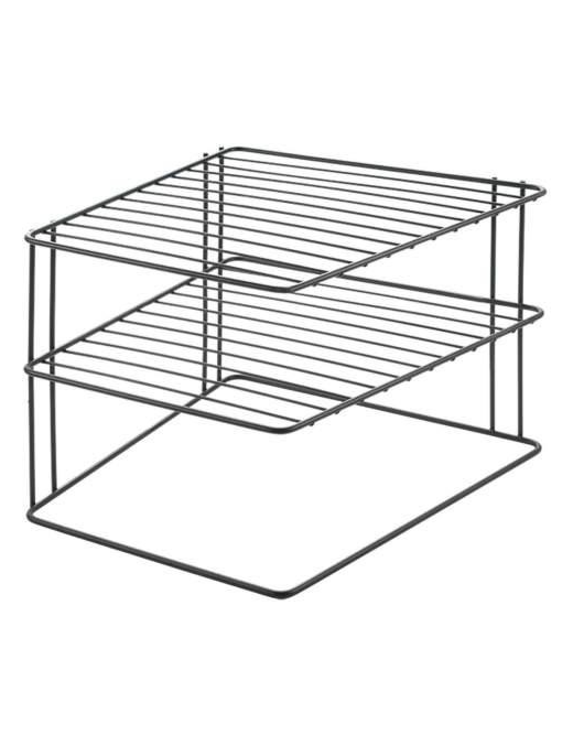 BLACK CORNER SHELF 2 TIERS 25x25x19 CM