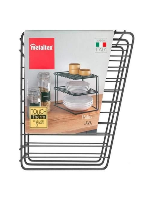 BLACK CORNER SHELF 2 TIERS 25x25x19 CM