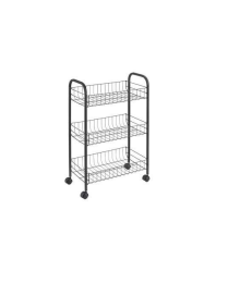NERO SCAFFALE 3 PIANI LUGANO 41x23x63 CENTIMETRI