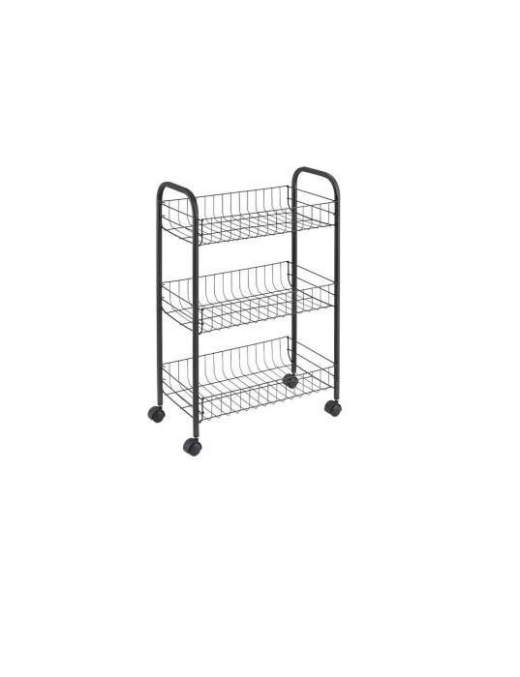 BLACK 3-SHELF SHELF LUGANO 41x23x63 CENTIMETERS