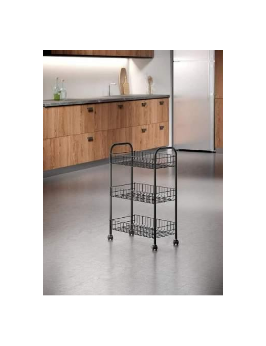 BLACK 3-SHELF SHELF LUGANO 41x23x63 CENTIMETERS