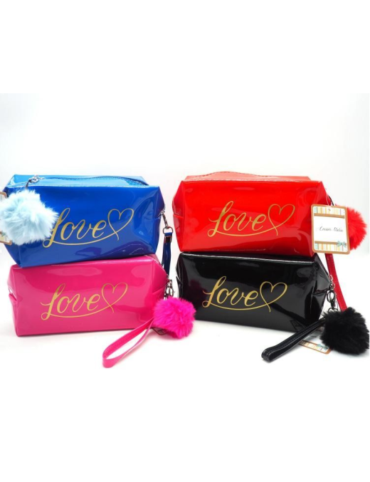 BEAUTY CASE POMPOM 18x10x8 CENTIMETRI