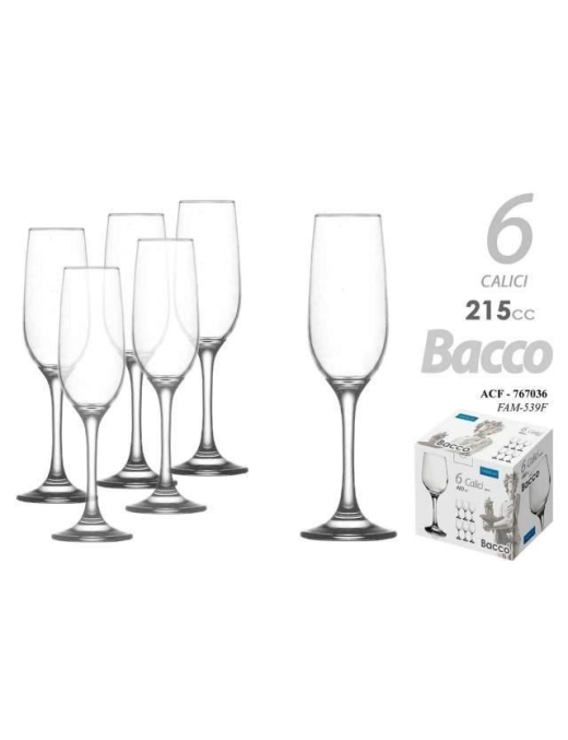 BACCHUS GLASSES 215cc 6 pieces FLUTE