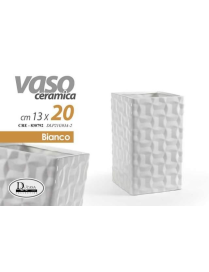VASO BIANCO QUADRO 13x13x20 cm