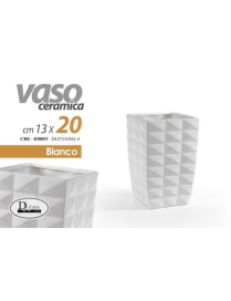 WHITE SQUARE VASE 13x13x20 cm