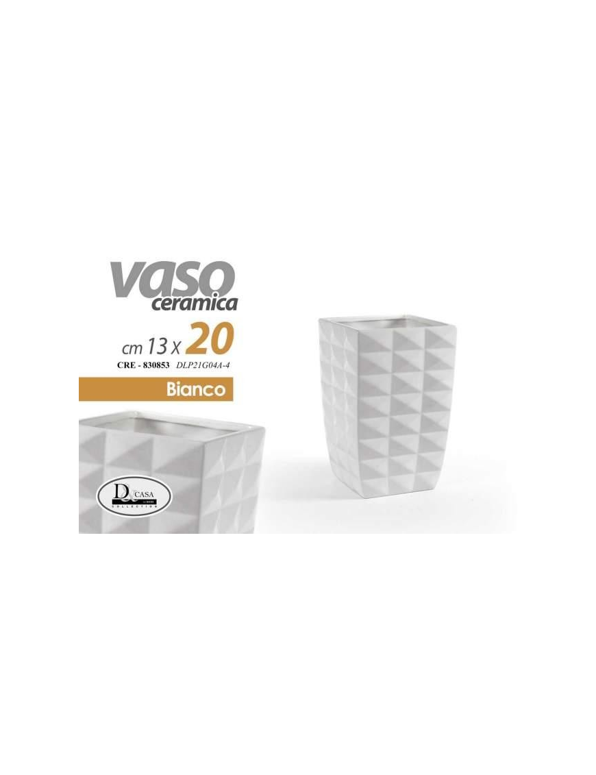 VASO BIANCO QUADRO 13x13x20 cm