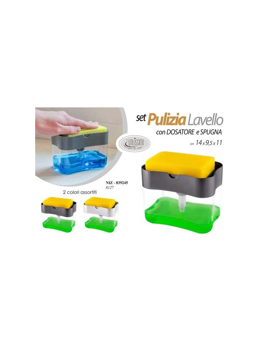 SOAP DISH+SPONGE 14x10x11cm