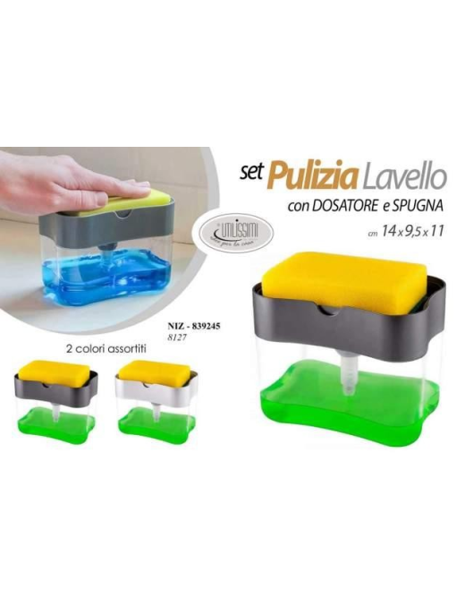 SOAP DISH+SPONGE 14x10x11cm