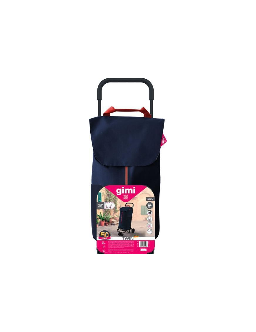 TWIN BLUE SHOPPING TROLLEY