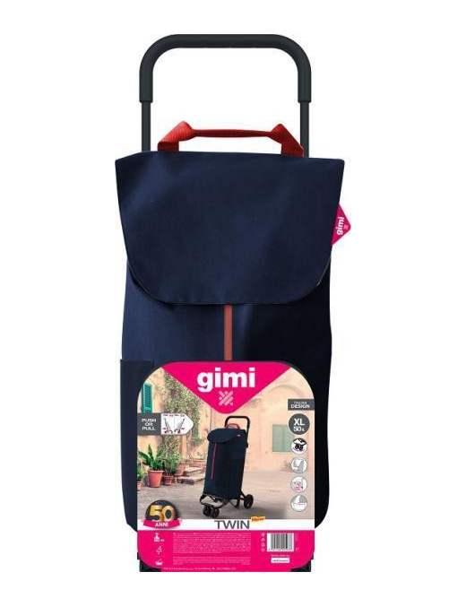 TWIN BLUE SHOPPING TROLLEY