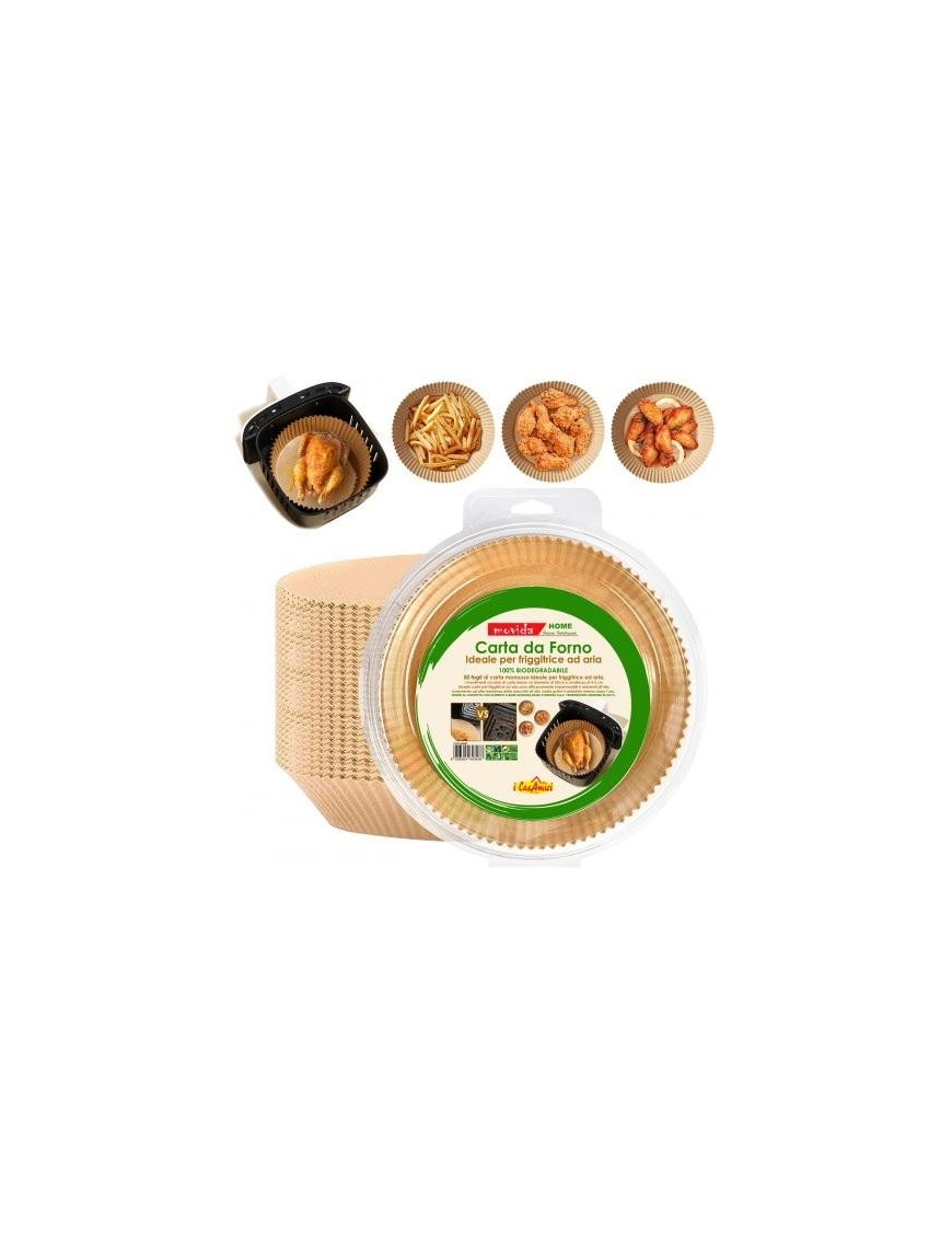 MOVIDA BAKING PAPER FOR FRYER DIAMETER 20 CENTIMETERS 50 PIECES