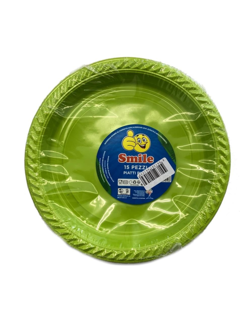 SMILE DINNER PLATE PACK OF 15 GREEN PIECES