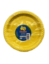 SMILE DINNER PLATE PACK OF 15 YELLOW PIECES