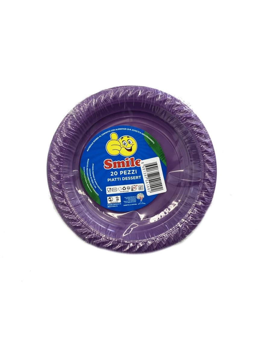 SMILE FRUIT PLATE PACK OF 20 PIECES PURPLE