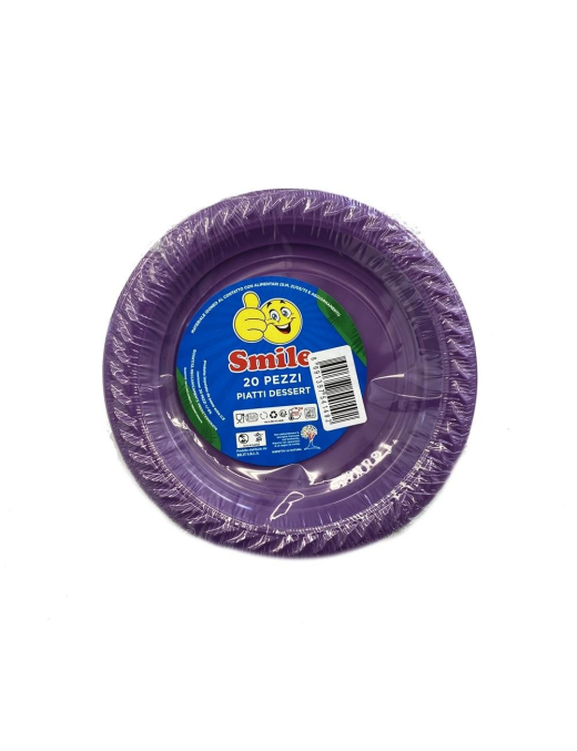 SMILE PIATTO FRUTTA CONFEZIONE 20 PEZZI VIOLA