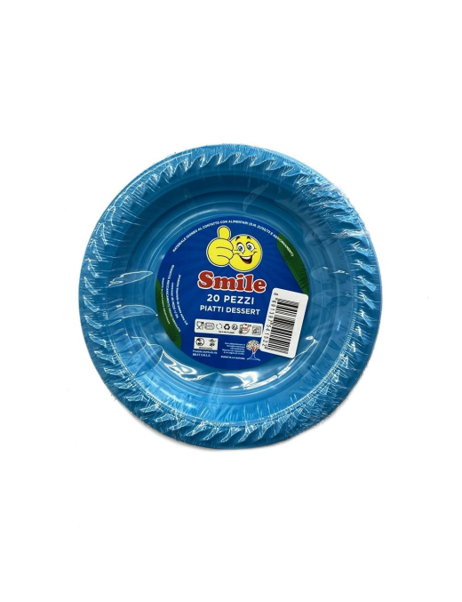 SMILE PIATTO FRUTTA CONFEZIONE 20 PEZZI AZZURRI