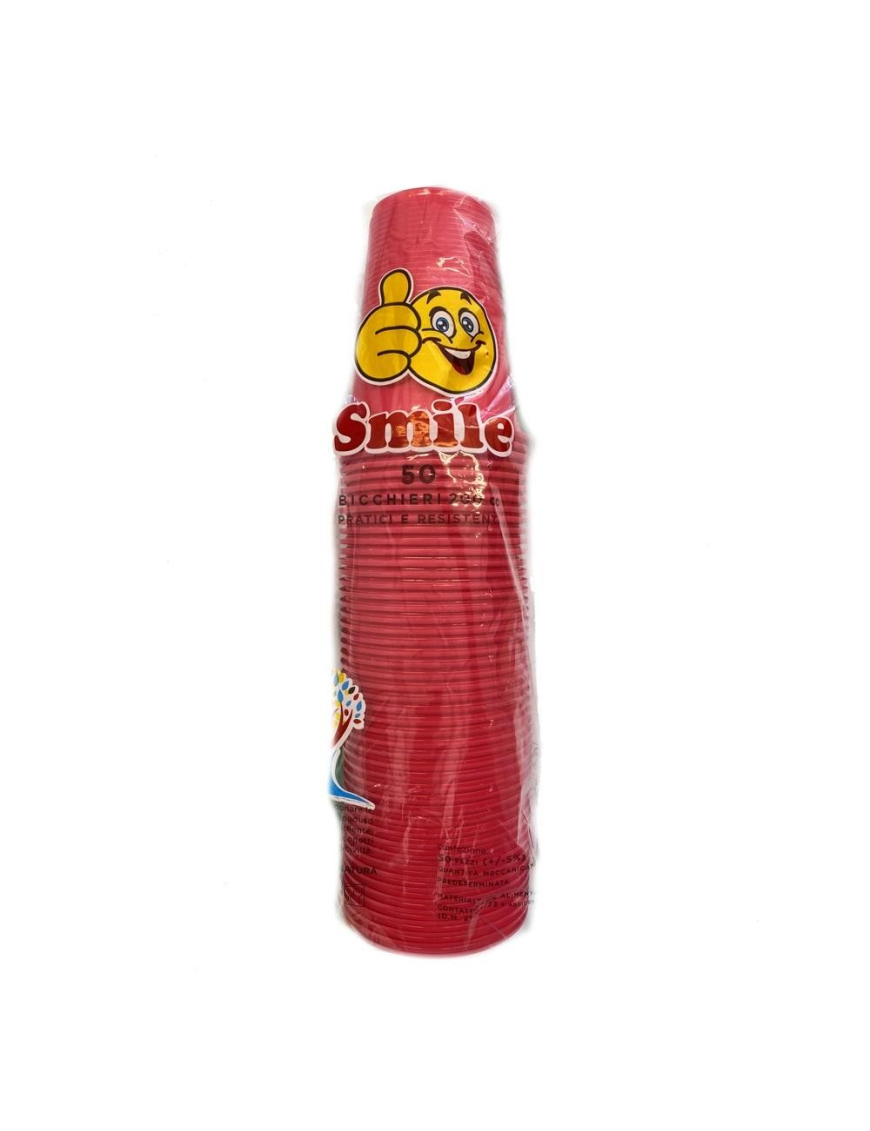 SMILE GLASSES 200cc PACK OF 50 PINK PIECES