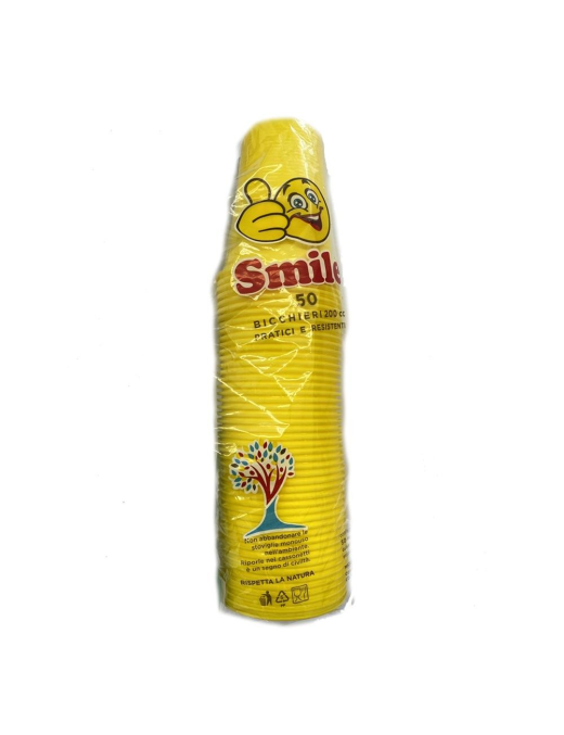 SMILE GLASSES 200cc PACK OF 50 YELLOW PIECES