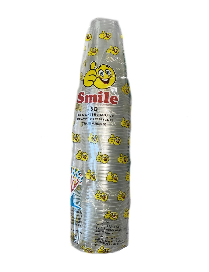 SMILE TRANSPARENT GLASS 300cc PACK OF 50 PIECES