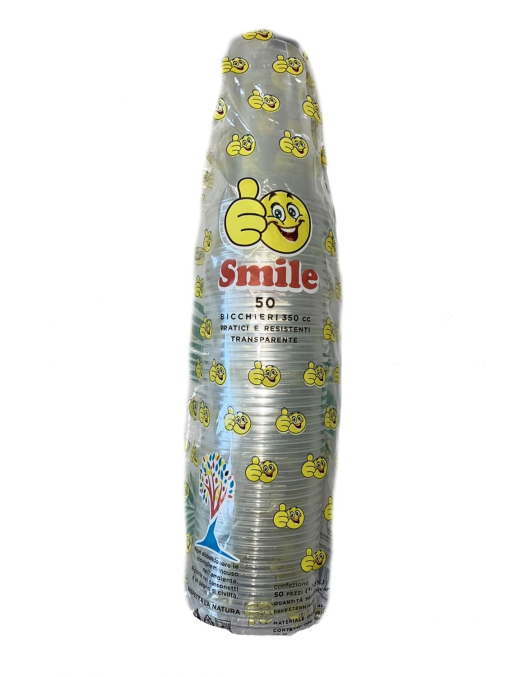 SMILE BICCHIERE TRASPARENTE 350cc CONFEZIONE 50 PEZZI