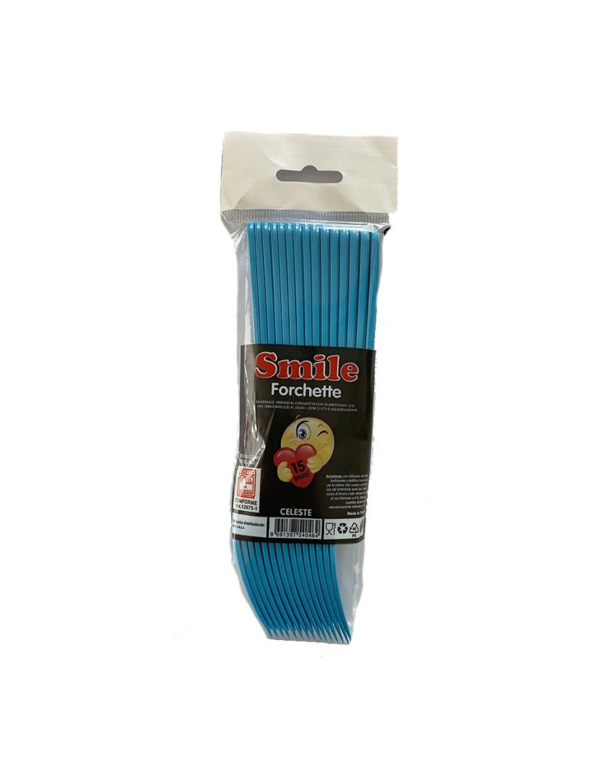 SMILE FORKS PACK OF 15 PIECES color BLUE