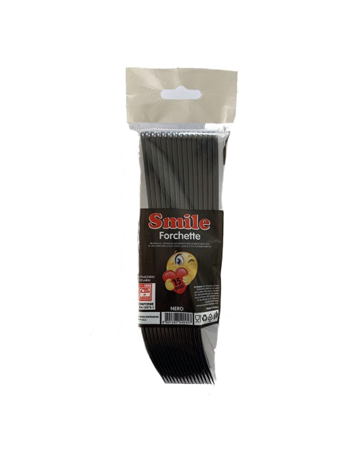SMILE FORCHETTE CONFEZIONE 15 PEZZI colore  NERO