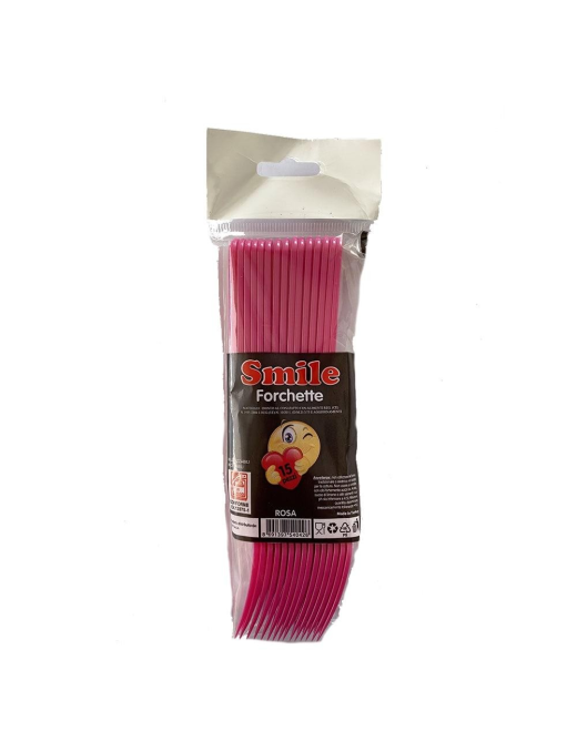 SMILE FORCHETTE CONFEZIONE 15 PEZZI colore  ROSA
