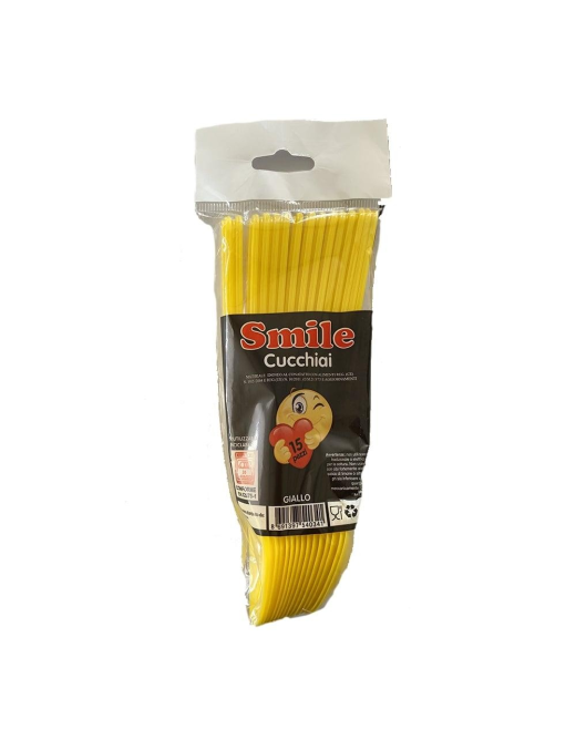 SMILE YELLOW color SPOONS PACK OF 15 PIECES