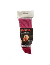 SMILE colore  ROSA CUCCHIAI CONFEZIONE 15 PEZZI