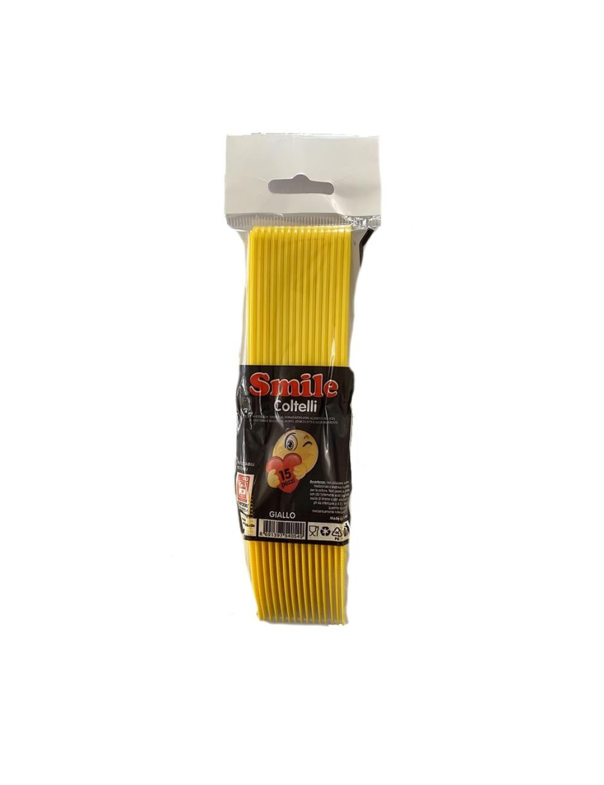 SMILE YELLOW color KNIVES PACK OF 15 PIECES