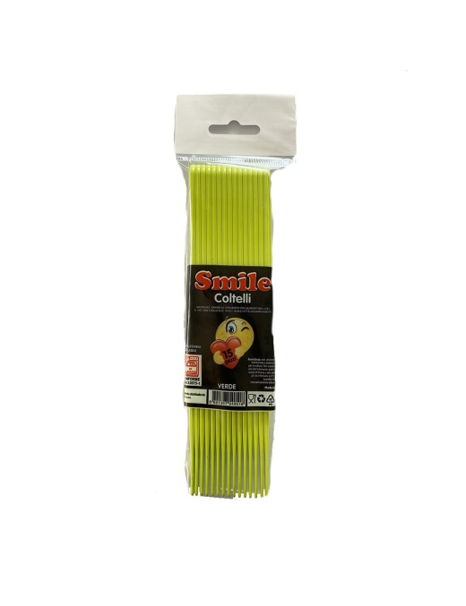 SMILE colore  VERDE COLTELLI CONFEZIONE 15 PEZZI