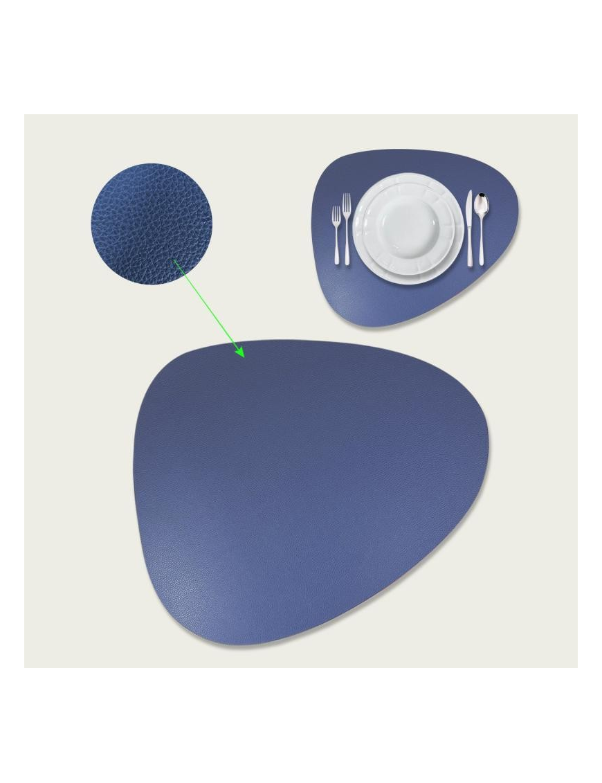 LEATHER PLACEMAT 45x37 CENTIMETERS BLUE