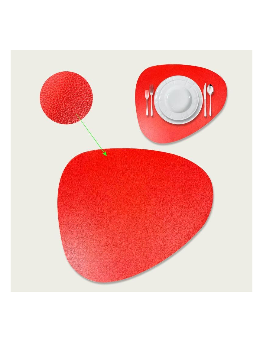 LEATHER PLACEMAT 45x37 CENTIMETERS RED
