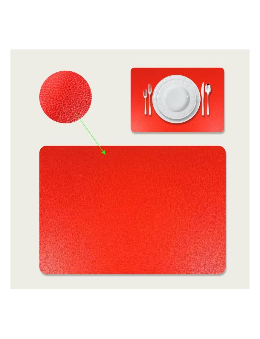 LEATHER PLACEMAT 33x46 CENTIMETERS RED