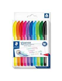 PENNE A SFERA BALL 10pezzi COLORI ASSORTITI