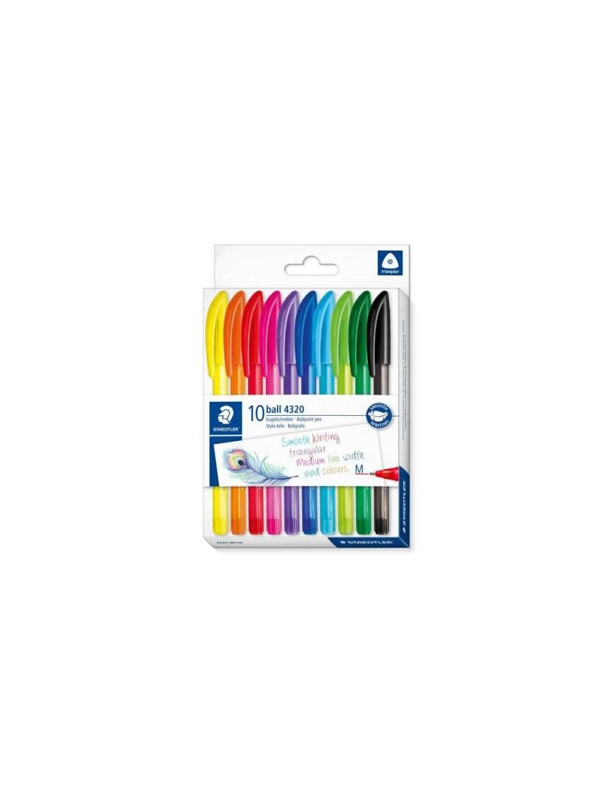 BALL BALLPOINT PENS 10 pieces ASSORTED COLORS