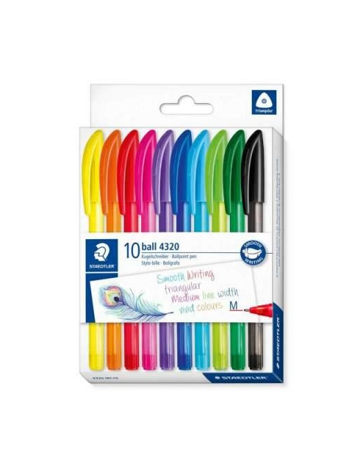BALL BALLPOINT PENS 10 pieces ASSORTED COLORS