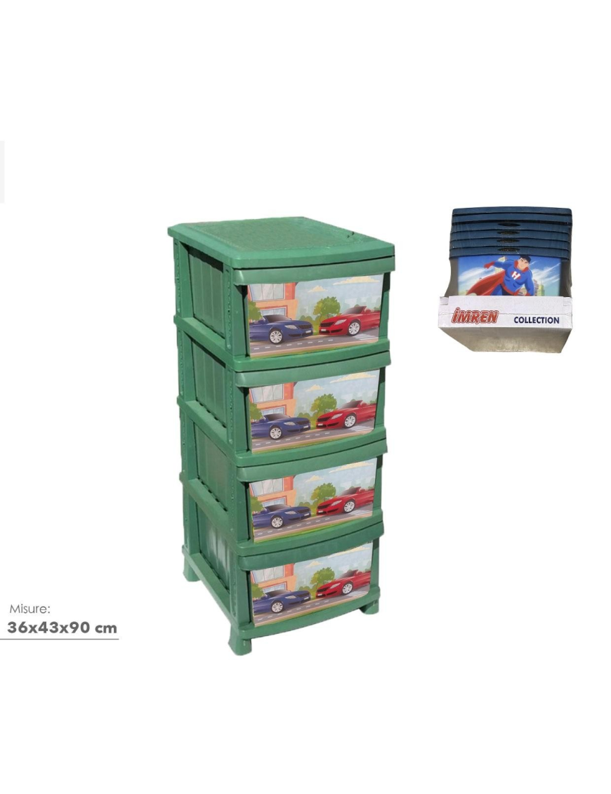 CHEST OF 4 DRAWERS 36x43x90 SUPERMAN DECORATION