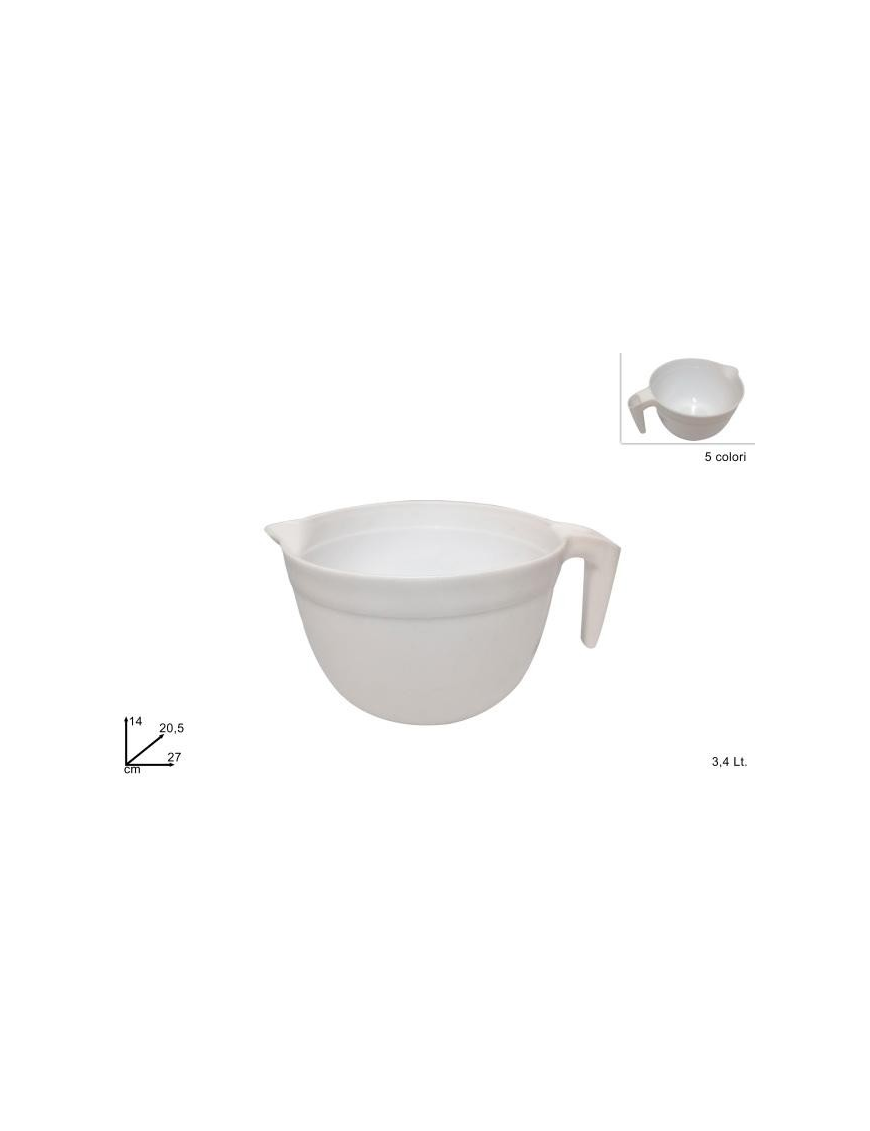CIOTOLA PLASTICA 3,4 LITRI CON MANICO