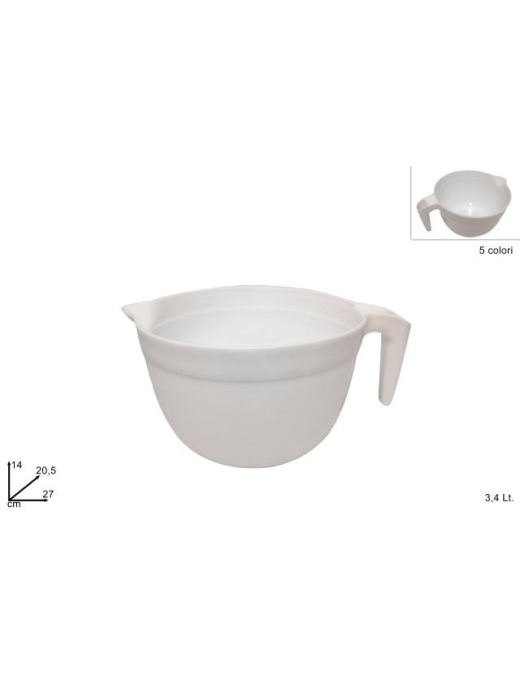 3.4 LITER PLASTIC BOWL WITH HANDLE