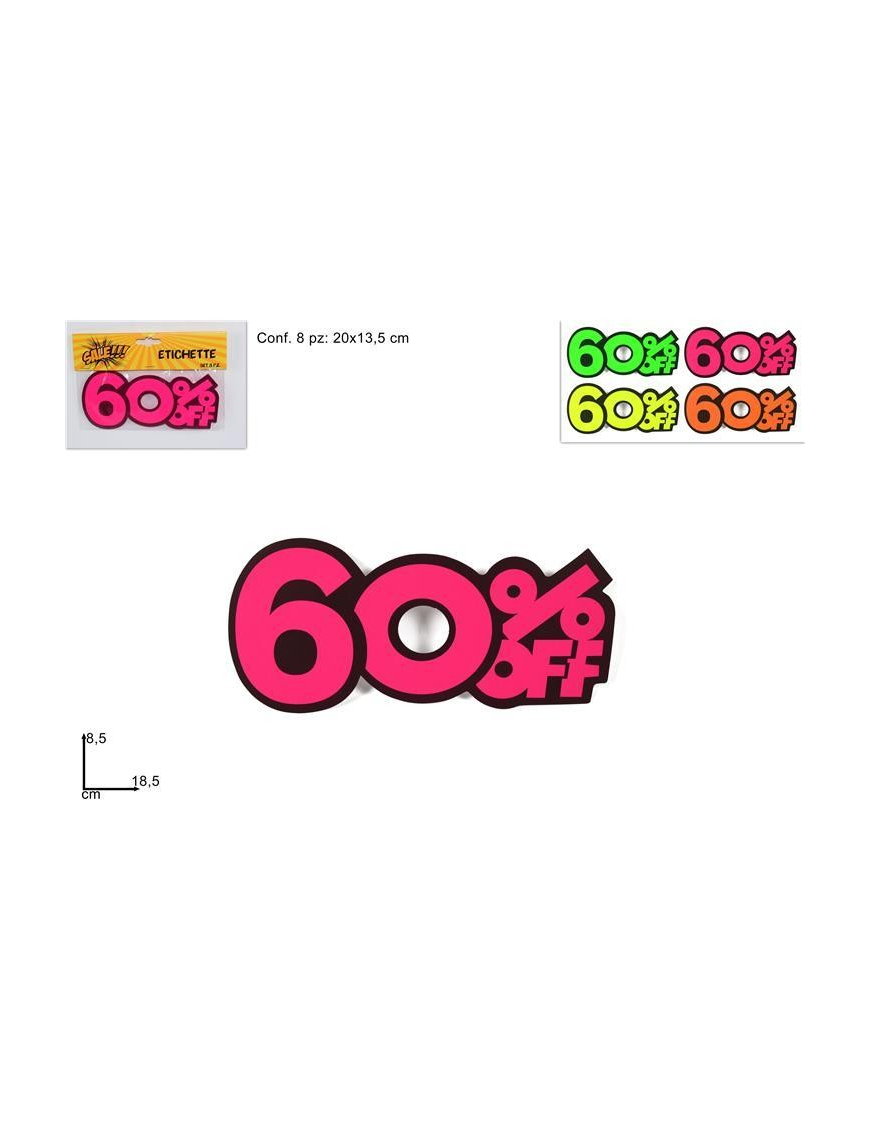 CARDBOARD 60% DISCOUNT 8 PIECES