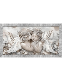 DIPINTO GIOVY 60x110 CENTIMETRI ANGELS IN FLOWER ARGENTO