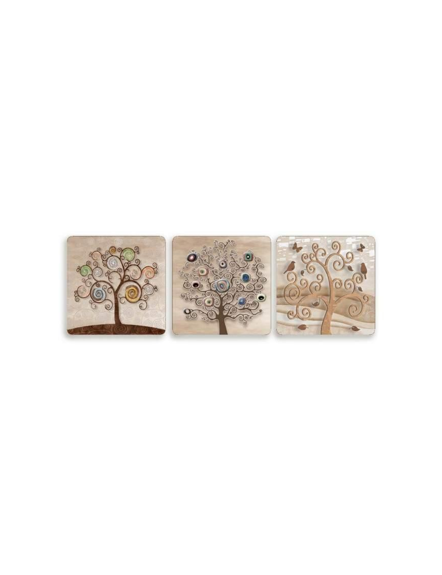 TREE WHITE LINE COASTER 10x10 CENTIMETERS