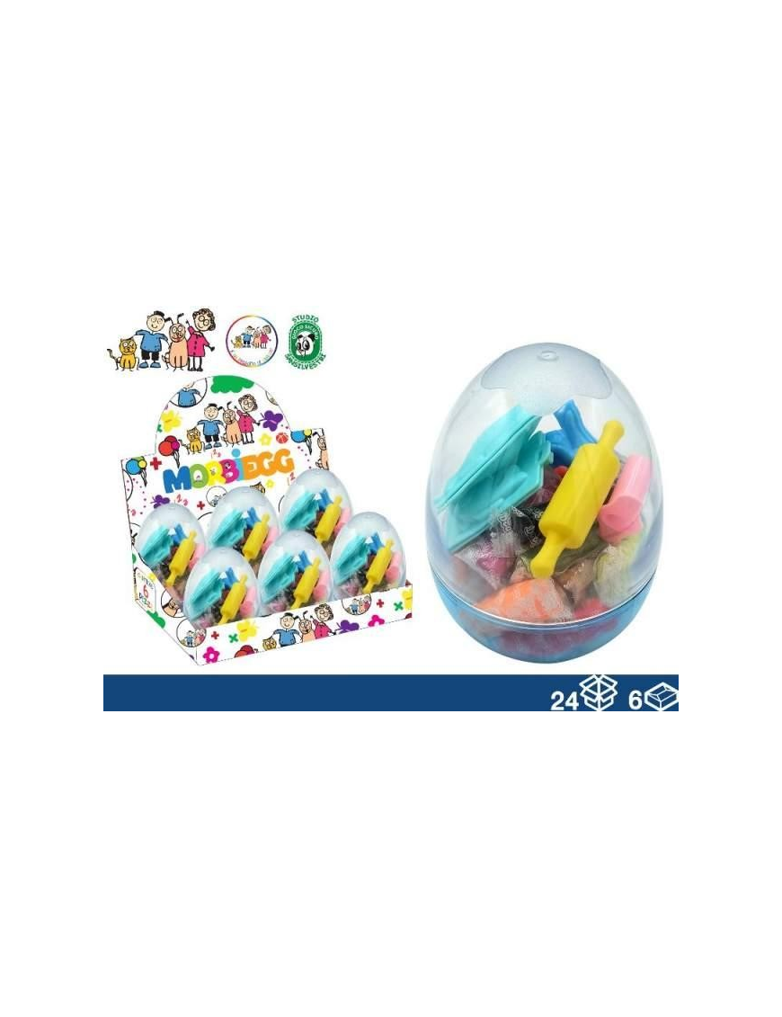 PLASTILINA FORMA UOVO 24 pezzi+7 FORMINE