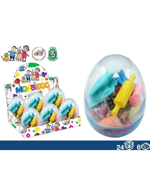 PLASTILINA FORMA UOVO 24 pezzi+7 FORMINE