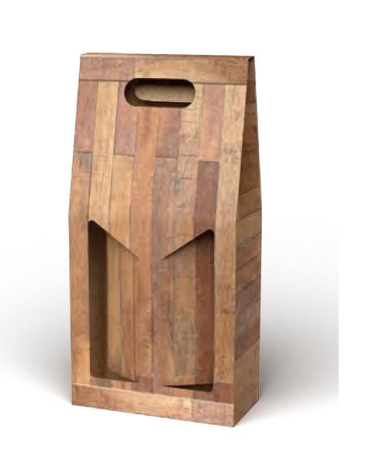 TEAK BASKET 2 BOTTLES