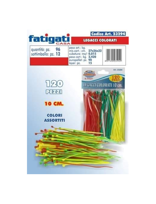 BRICO CABLE TIES 10 CENTIMETERS 120 PIECES COLOR